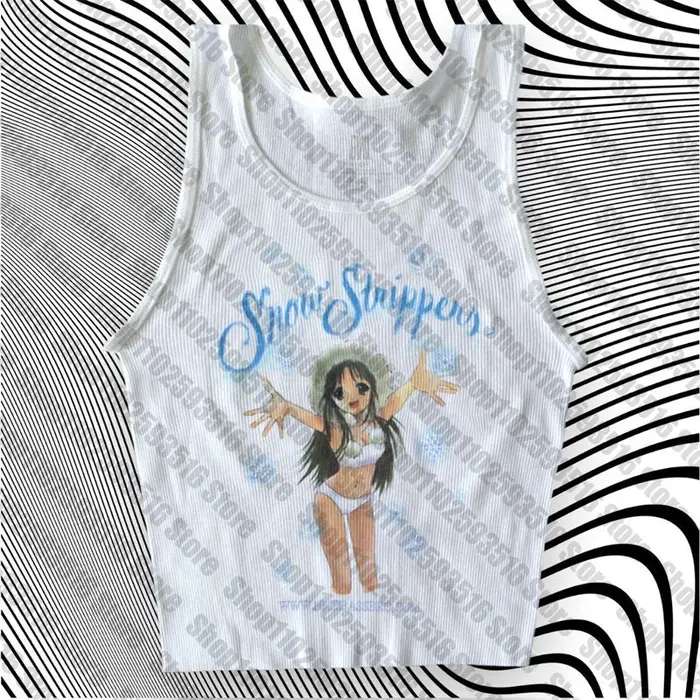 Anime vêtements femme 2024 t-shir t-shirt pour femmes 90s vêtements Vintage haut court femmes Goth 2