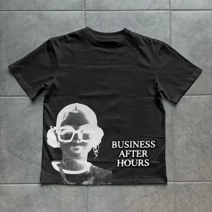 Rue affaires après heures graphiques décontracté à manches courtes T-Shirt hommes Y2K coton Vintage 