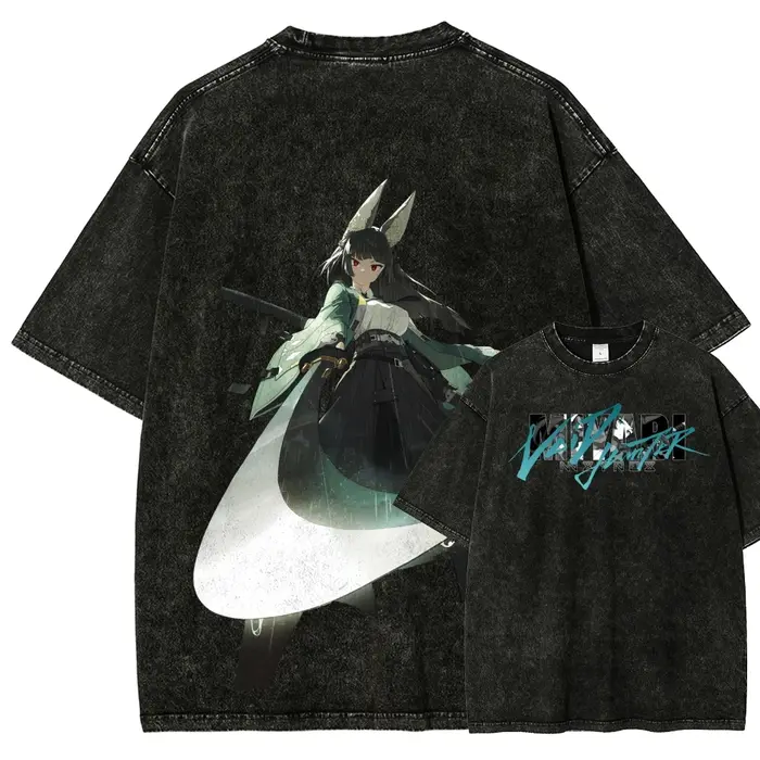 T-shirt délavé Zenless Zone Zero pour les fans d'anime, vêtements personnalisés, coupe oversize unis