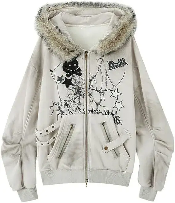 2025 vêtements pour femmes Y2k sweats à capuche surdimensionné hauts Ropa Mujer oreilles de lapin sw