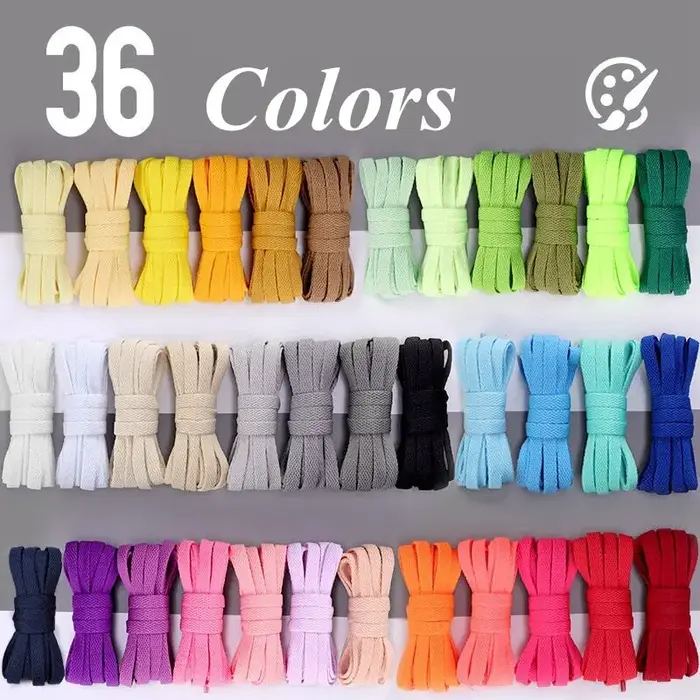 1 paire 36 couleurs lacets plats