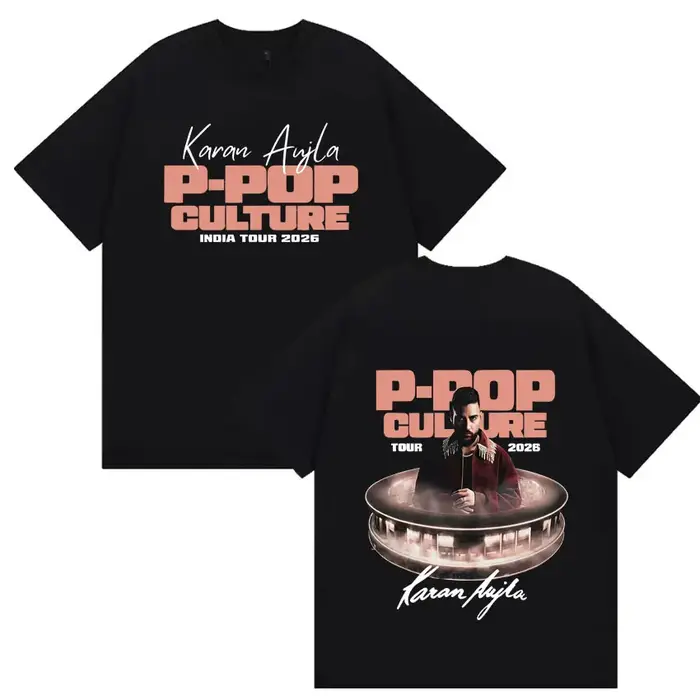 Karan Aujla T-Shirt P-POP Culture Graphics T-shirt pour femmes et hommes, vêtements à manches courte