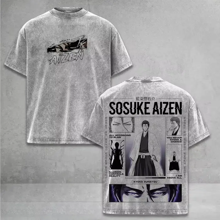 T-shirt Unisexe Aizen Sousuke BLEACH Manga pour Hommes et Femmes