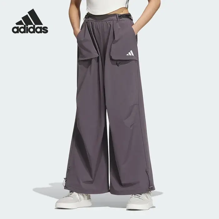Adidas2026 Nouvelle collection printemps Pantalon ample classique à jambes larges pour femme JZ2172