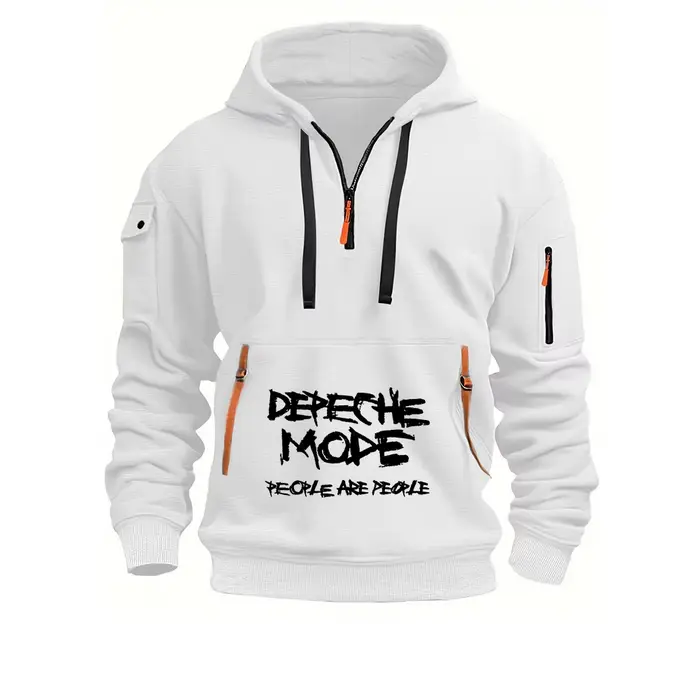 Depeche Mode Print 2025 mode printemps et automne hommes demi-zip conception pull vêtements décontra