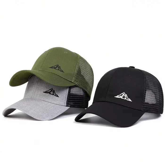Casquettes de baseball brodées unisexes, filet de montagne, chapeaux décontractés réglables, chapeau