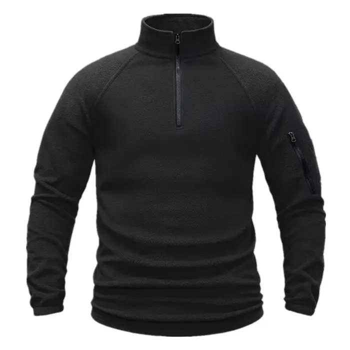 Sweat-shirt polaire pour hommes, pull quart, vestes militaires à manches longues, randonnée Camping 