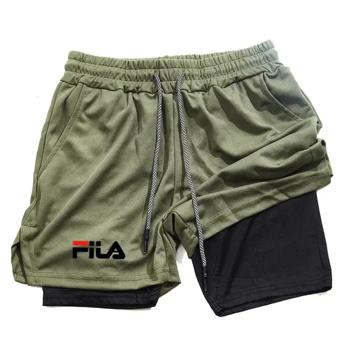 Pantalon de jogging décontracté double couche pour homme, pantalon de sport tendance printemps-été p
