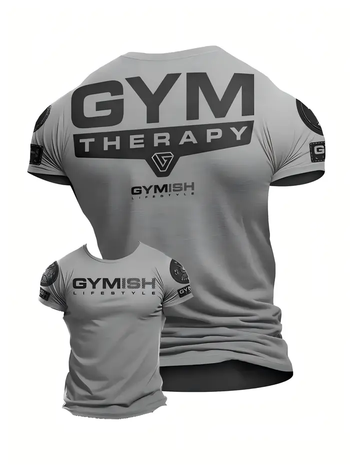 T-shirt col rond confortable et respirant pour hommes, mode d'été, entraînement musculaire, lettre i