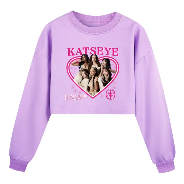 KATSEYE sweat à capuche imprimé pour enfants à manches longues adolescente sweat à capuche enfant en
