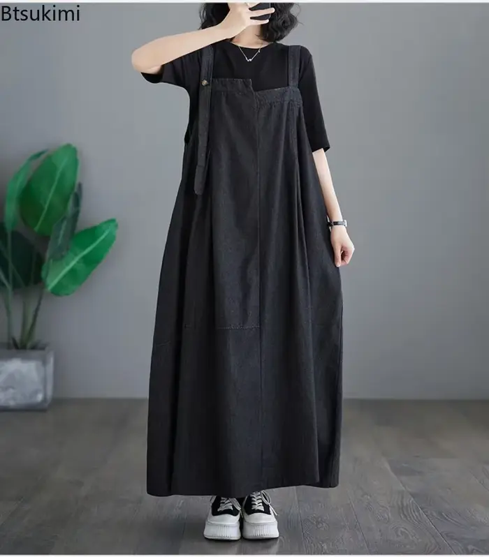 Robe longue à bretelles pour femme grande taille