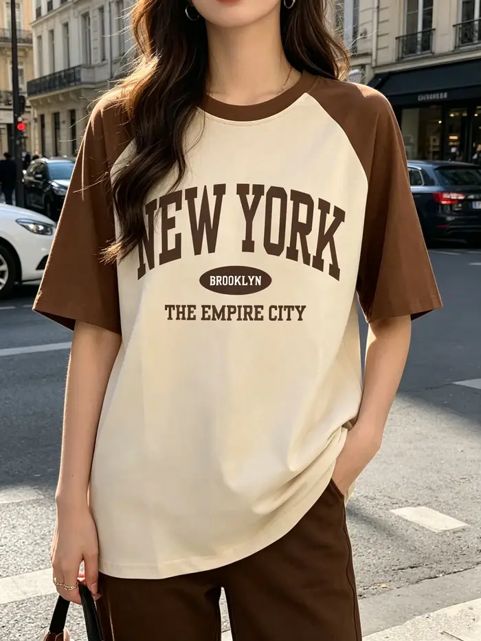 T-shirts Streetwear Femme et Fille Style Brooklyn New York Années 90 Manches Courtes Vêtements