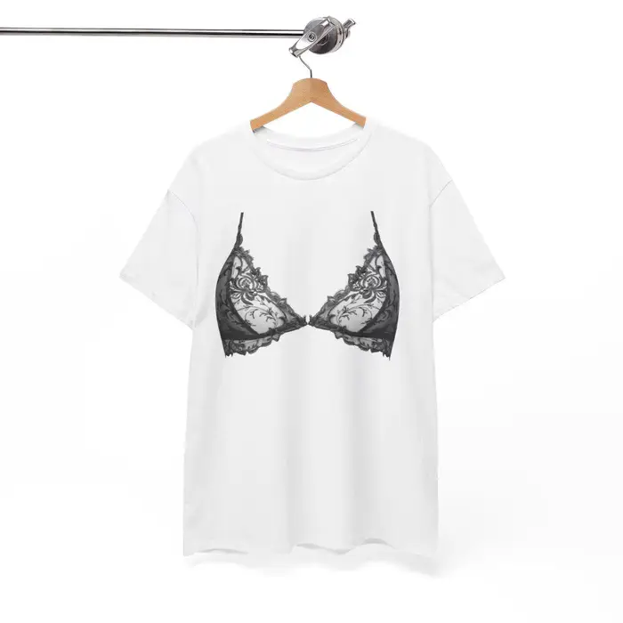 T-shirt graphique bralette aux couleurs personnalisées, design lingerie drôle et coquin, t-shirt amp