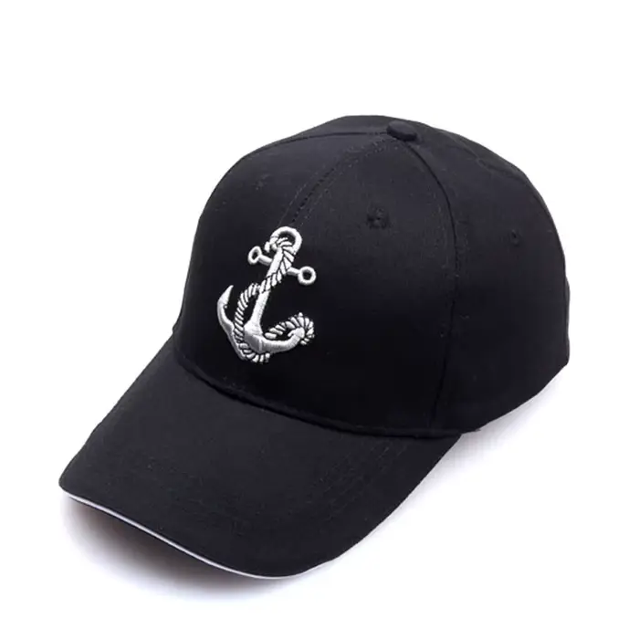 Casquette noire chapeau de marin pour hommes casquettes de Baseball mode ancre brodé coton femmes Sport de plein air décontracté Snap Back Hiphop chapeaux de soleil