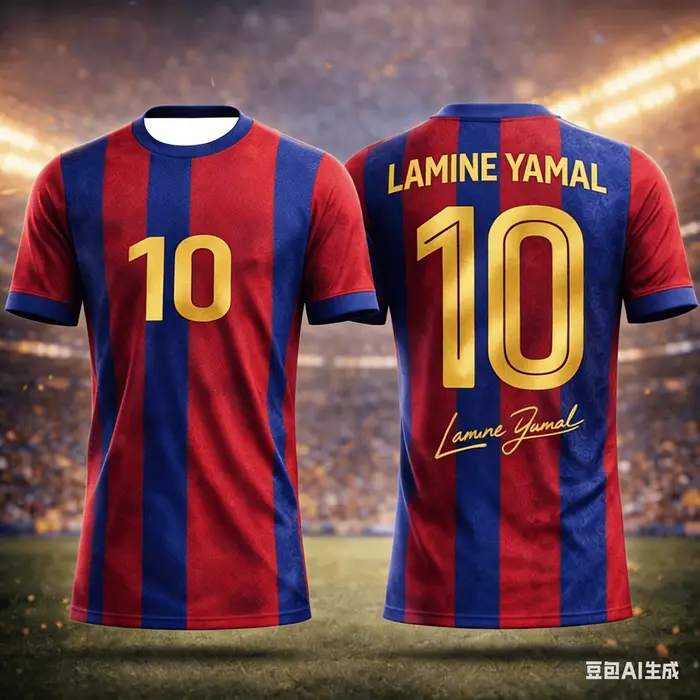 Maillot de l'équipe de Barcelone été 2026 #   T-shirt de sport à manches courtes pour enfants, adult