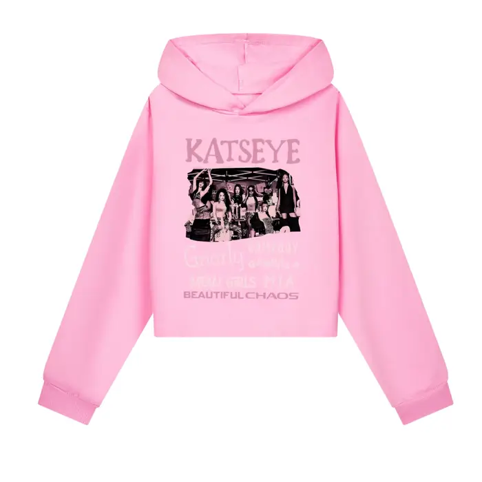 KATSEYE Ensemble sweat à capuche court pour filles, tenue 2 pièces, sweat-shirt court avec pantalon,