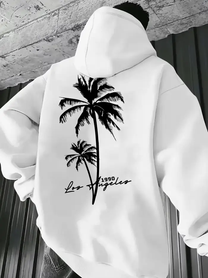 Sweat-shirt à capuche California pour homme, surdimensionné, imprimé graphique palmiers de Los Angel
