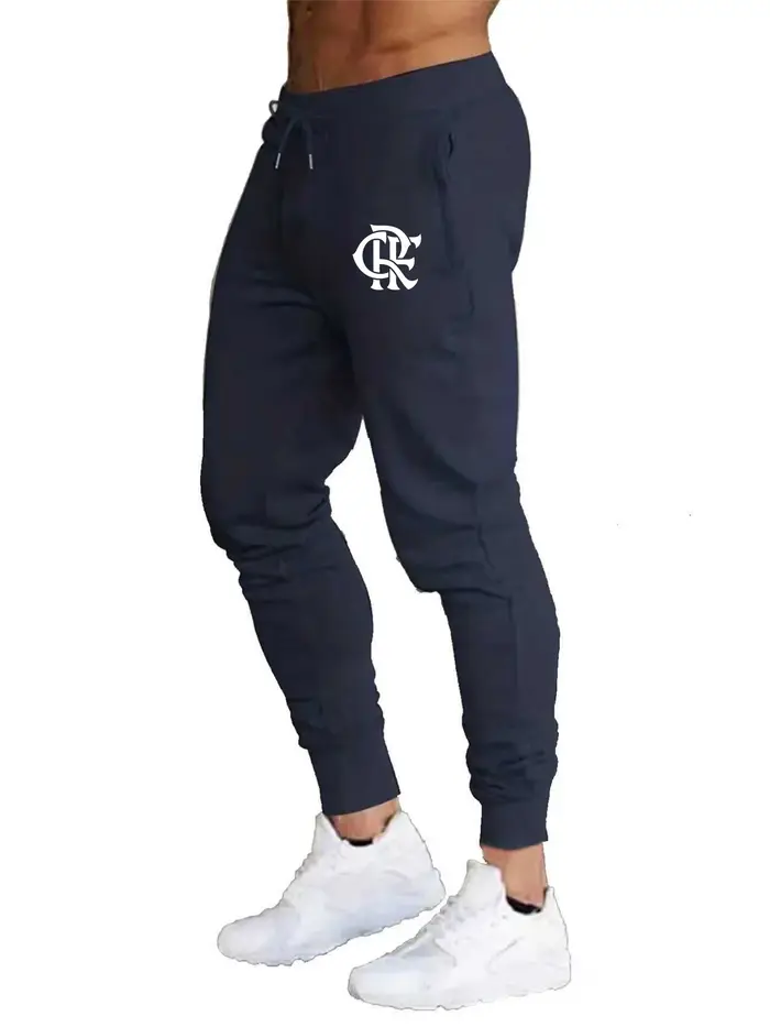 Pantalon de jogging pour homme avec logo monogramme CR entrelacé, cordon de serrage élastique, panta
