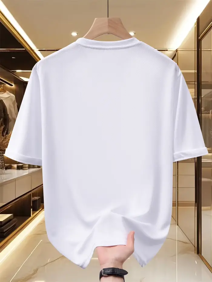 Chemise/t-shirt pour homme bleu foncé avec lettres imprimées
