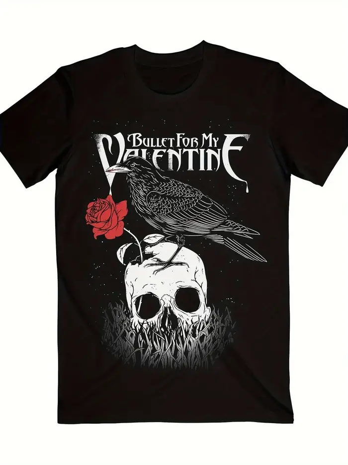 Bullet For My Valentine Raven T-Shirt 100% coton graphique à manches courtes chemise unisexe hommes 