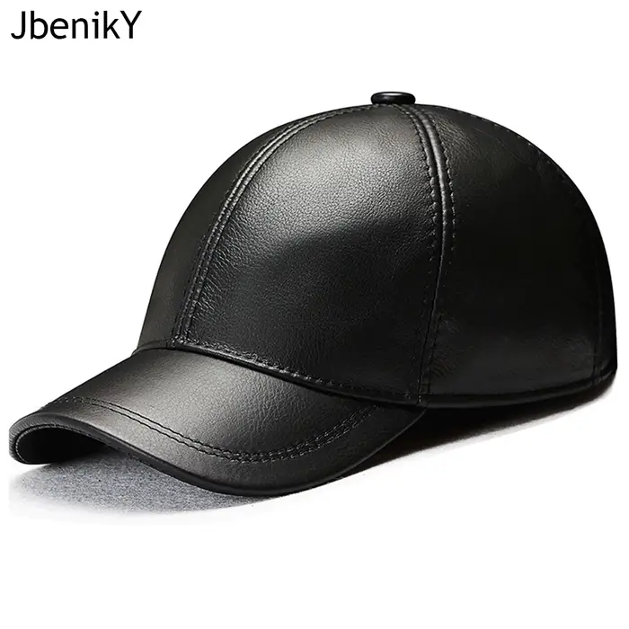 Casquette de Baseball en cuir de vache véritable pour homme