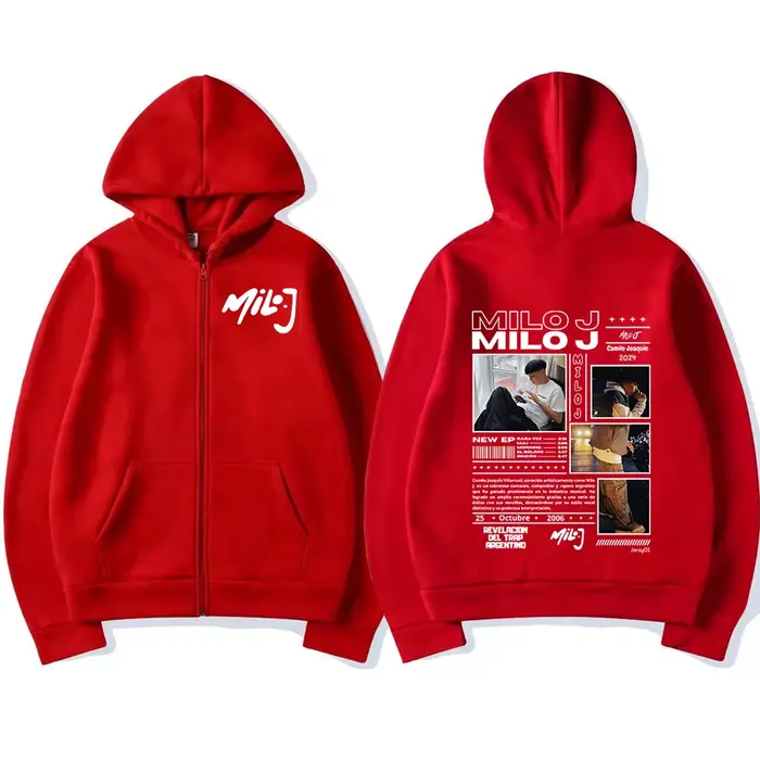 Rappeur Milo J 111 Album Merch sweat à capuche zippé hommes femmes vêtements Vintage Hip Hop fermetu