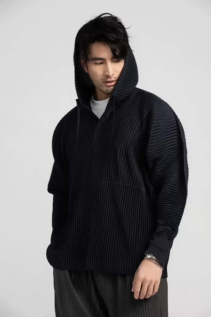Ata Yake-Sweats à capuche plissés décontractés, pull Baggy Proximité Wstring Top, mode