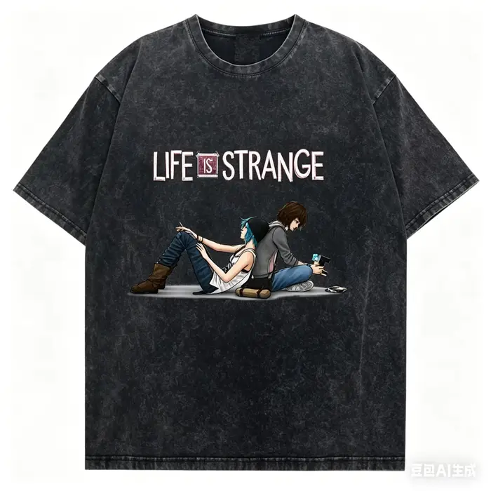 T-shirt délavé 2026 Life Is Strange pour les fans d'anime, vêtements de style tout au long de l'anné