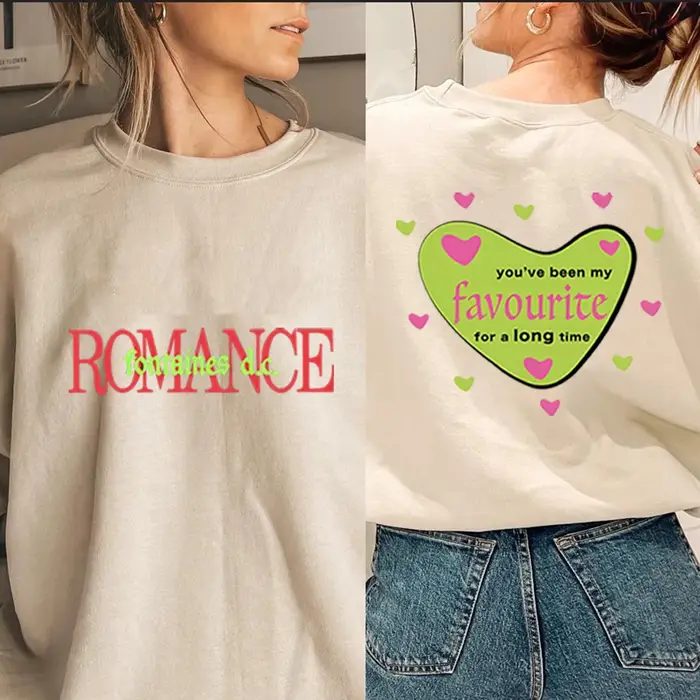 Fontaines DC Romance sweat à capuche tendance groupe de musique Rock irlandais chemise 2 côtés imprimé