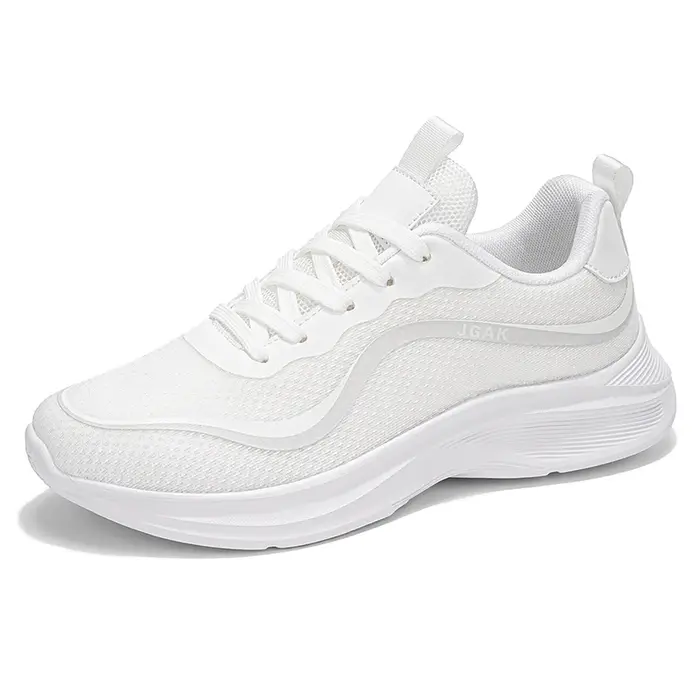 Baskets blanches de grande taille pour hommes, légères, respirantes, chaussures de sport décontracté