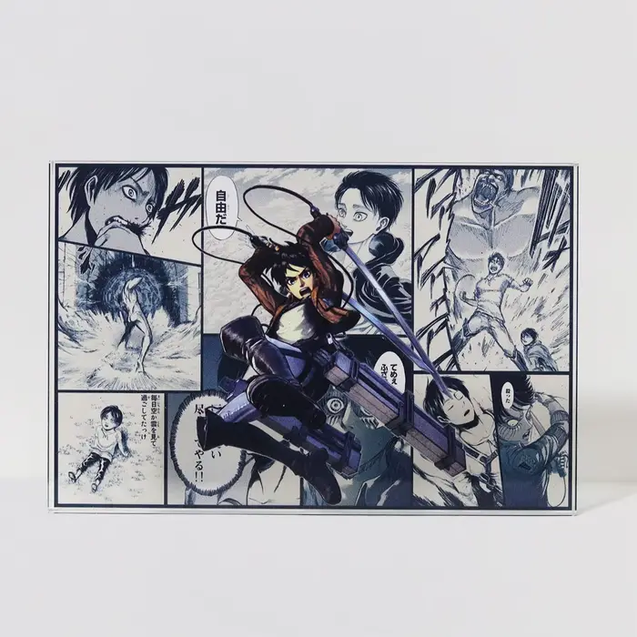 Attaque sur Titan Eren Jager Mikasa Ackerman Levi Ackerman, dessin animé, brique acrylique, ornement