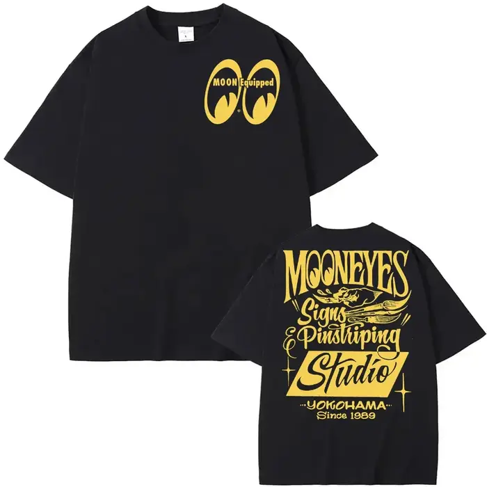 T-shirt graphique Mooneyes Moon Equipped Speed pour homme, streetwear, décontracté, pour femme, vête