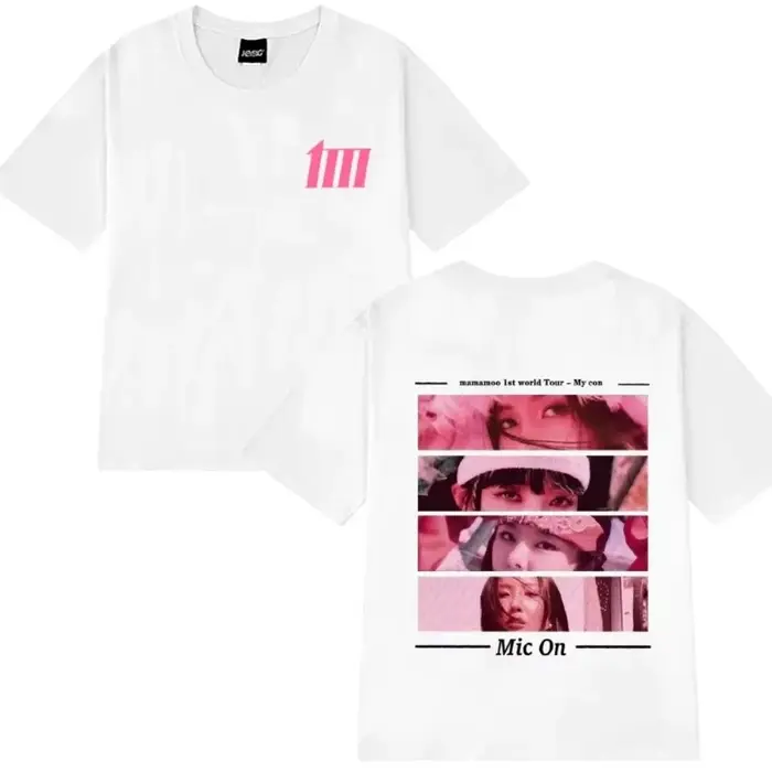 T-shirt imprimé double face Mamamoo Tour My Con 2026 – Collection Y2K tendance pour hommes et femmes