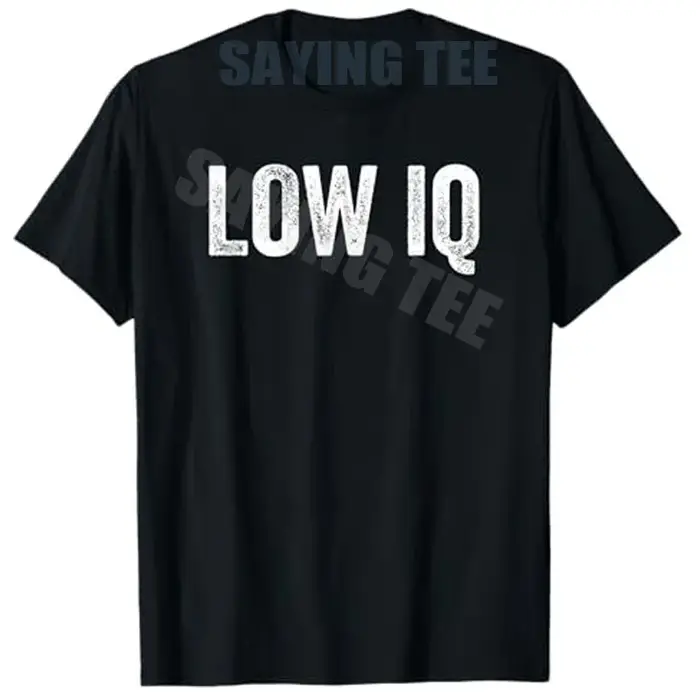 T-shirt humoristique et sarcaste sur le thème des memes 'Faible QI', style Y2K, streetwear personnal