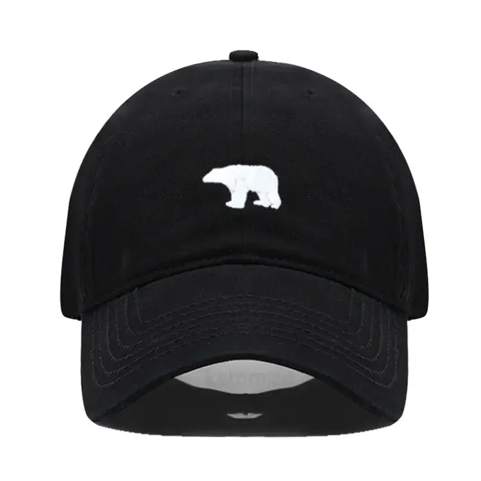 Casquette de baseball brodée Little Bear pour femmes et hommes, casquette de papa en coton lavé doux