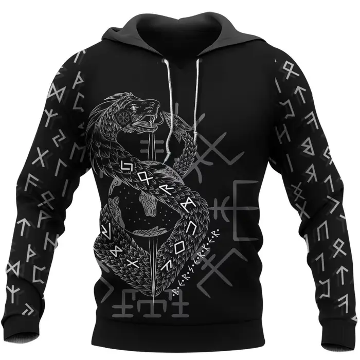 Sweat à capuche pour hommes, impression 3D, nouvelle mythologie Viking, Style Vintage, hauts surdime