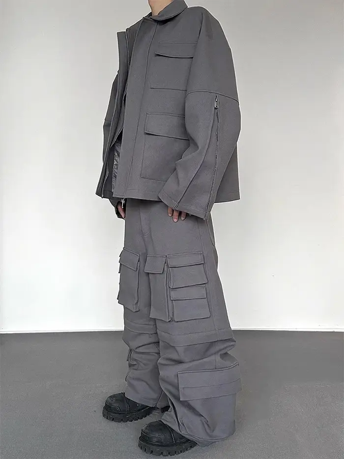 Mauroicardi-Pantalon Cargo Cool à Jambes Larges pour Homme, Streetwear Décontracté avec de Nombreuse