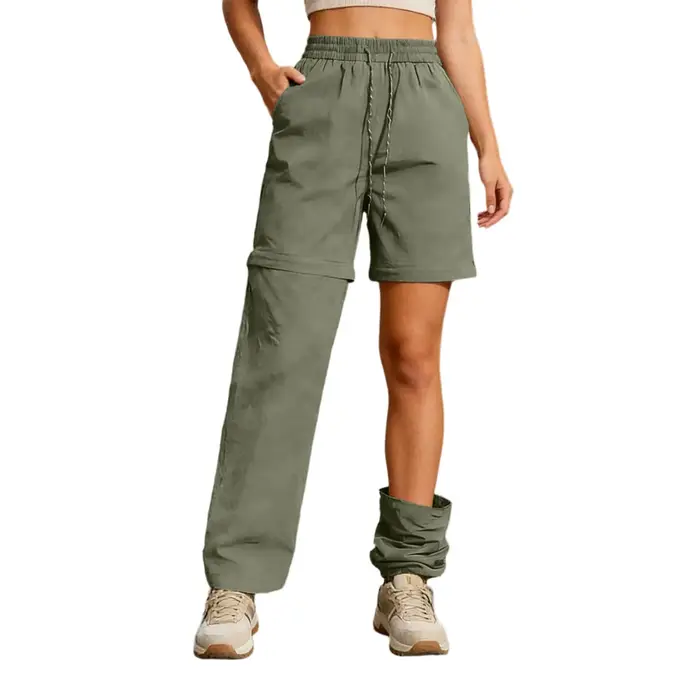 Pantalon cargo imperméable pour femme, zippé et détachable, pour la randonnée, le camping, la pêche 