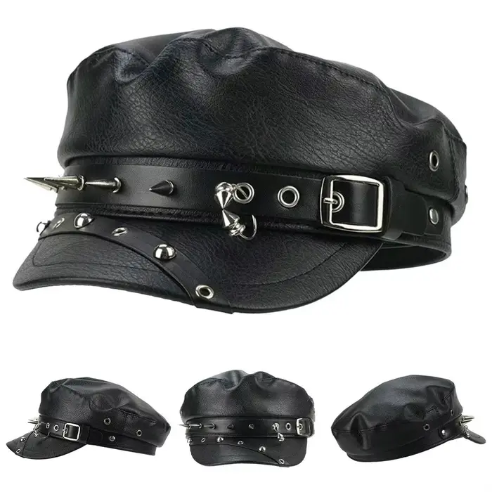 Béret en cuir PU tendance pour femme