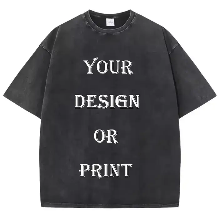 T-shirt unisexe 100% coton lavé, personnalisable, style rétro, impression de photo ou de logo, t-shi