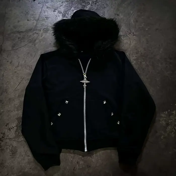 Sweat à capuche à manches longues pour femmes, chapeau en peluche européen, manteau rétro, tendance 