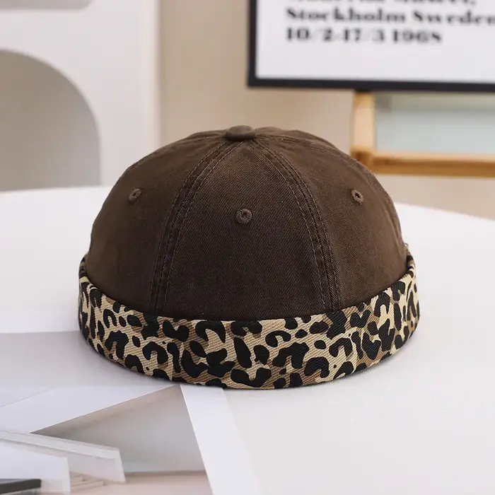 Nouveau Logo personnalisé unisexe rétro Docker casquette Hip Hop hommes réglable imprimé léopard Mel