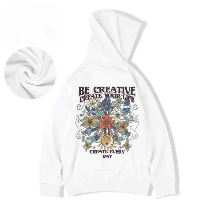 M-8XL sweat à capuche surdimensionné hommes américain soleil lune fleur imprimé