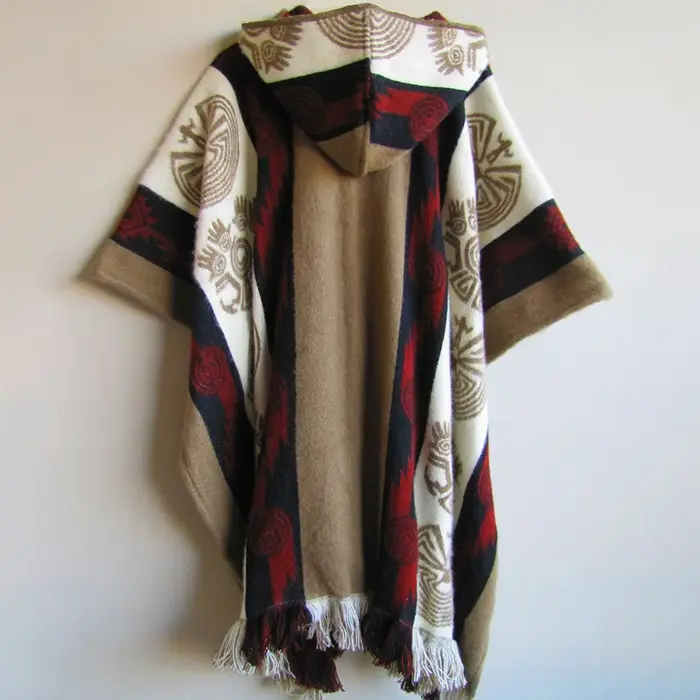 Mode hommes Poncho châle tricot rétro motif ethnique impression automne hiver coupe-vent femmes à capuche Cape mâle vêtements d'extérieur manteaux
