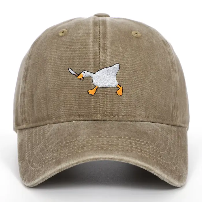 Casquette de baseball brodée avec motif d'oie pour hommes et femmes