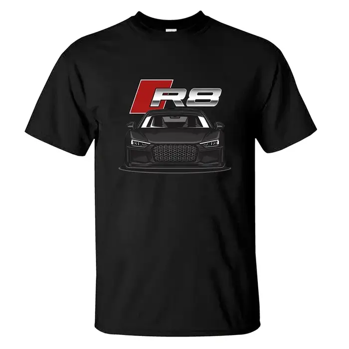 T-shirt décontracté pour hommes, Audis R8 V10 Performance, noir brillant, T-shirt graphique pour voi