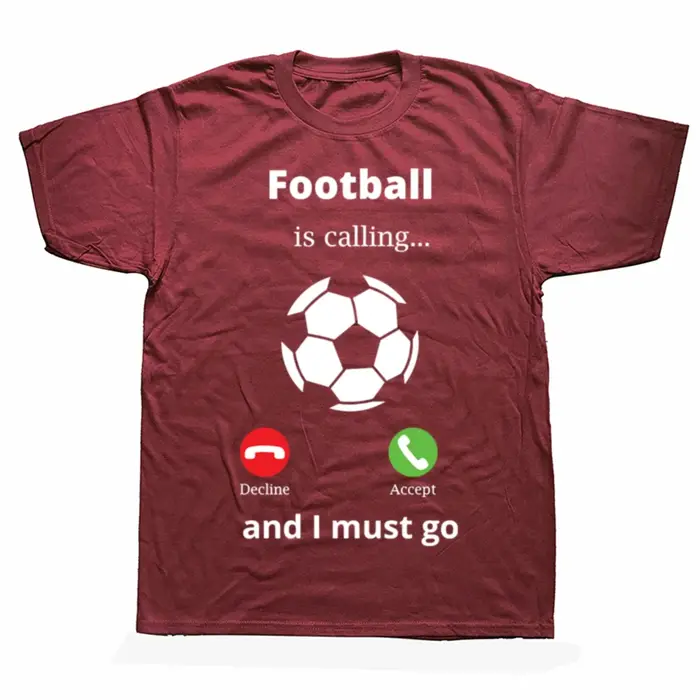 T-shirts graphiques classiques « Funny Football Is Calling » pour hommes et femmes, t-shirt décontracté tendance, 100% coton, coupe ample et oversize