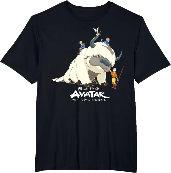 T-shirt avec logo Avatar: The Last Airbender Appa Group Shot, nouvelles arrivées printemps/été, coup