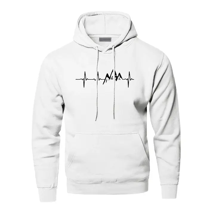 Montagne battement de coeur sweat à capuche hommes son rayon diagramme sweat à capuche hiver automne