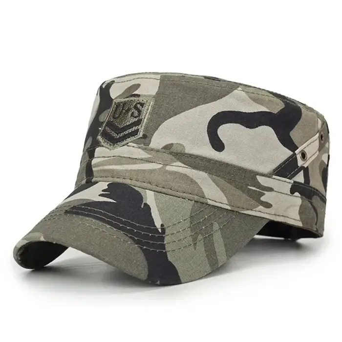 Casquette militaire brodée de lettres américaines, unisexe, réglable, chapeau plat, extérieur, décon